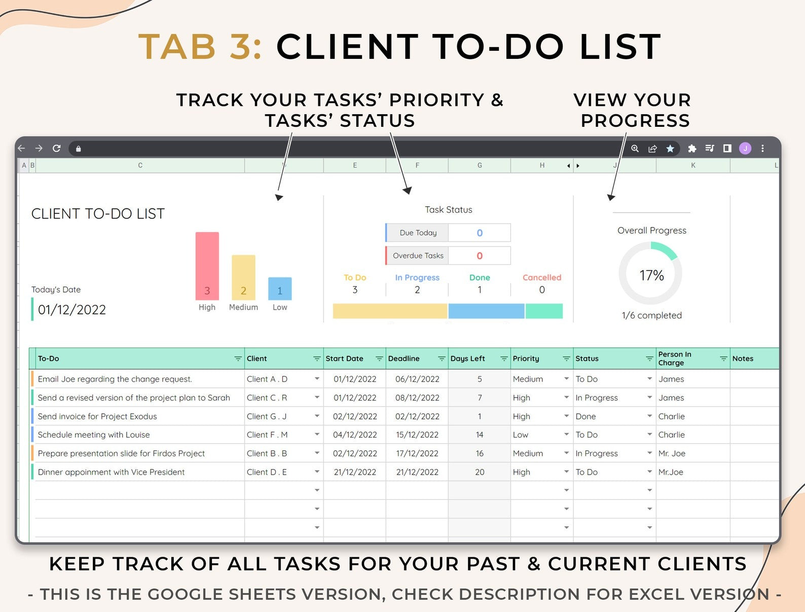Client Tracker, Small Business Template, Google Sheets, CRM Dashboard, Business Planner Business Spreadsheet, Business Tracker, Lead Tracker