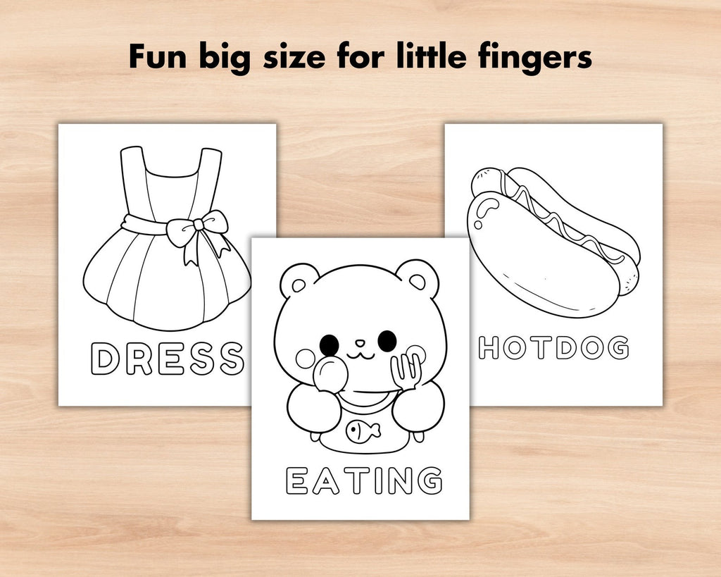 200 Easy Coloring Page for Kid, Jumbo Printable Toddlers Kawaii Coloring Sheet Bundle, Preschool Homeschool Party Activity Big Coloring Book