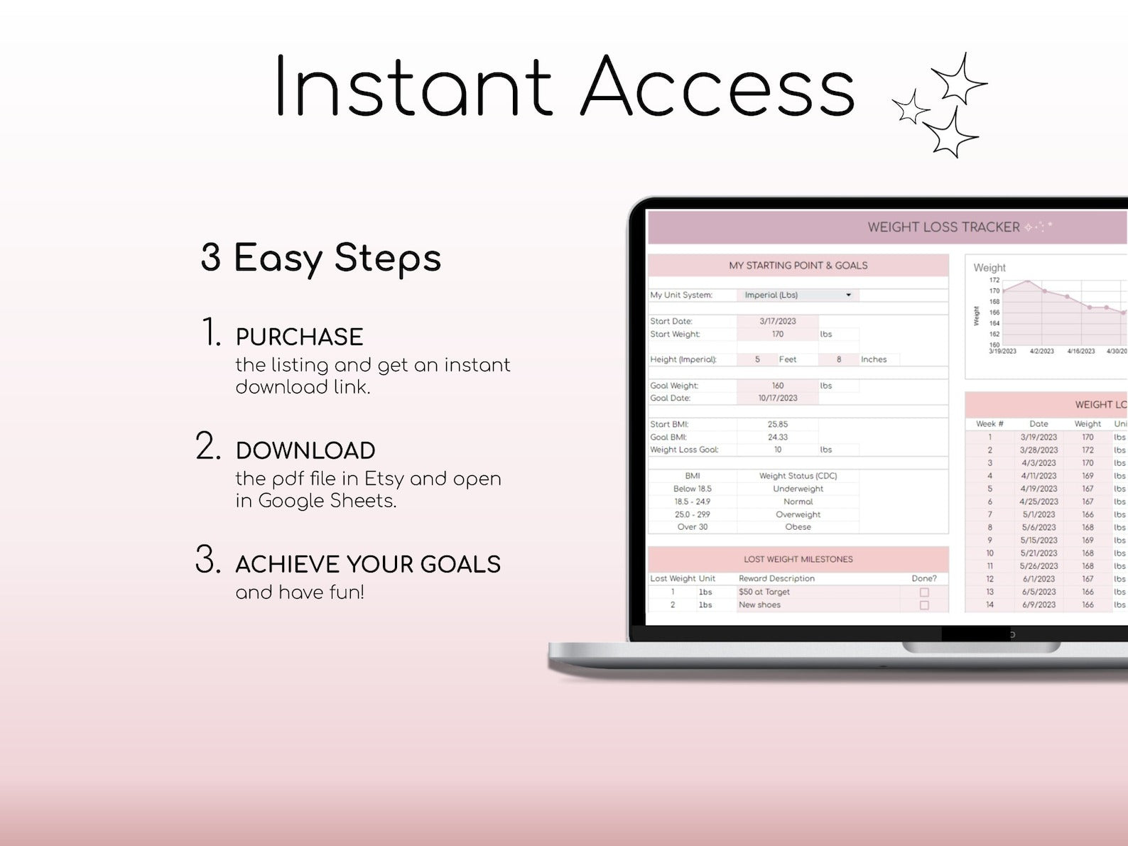 Weight Loss & Fitness Tracker [Google Sheets]